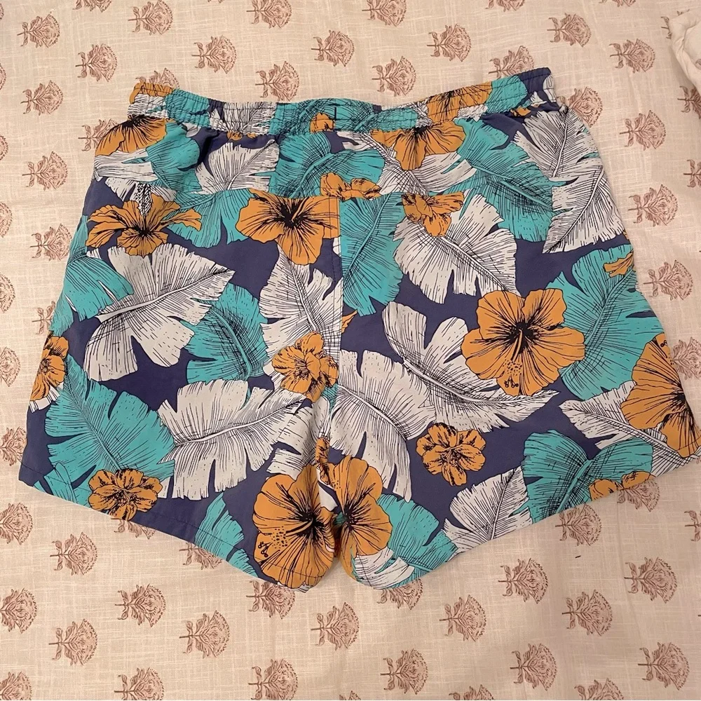 Patagonia Best Fronds Channel Blue Hibiscus Print Baggies Short 5